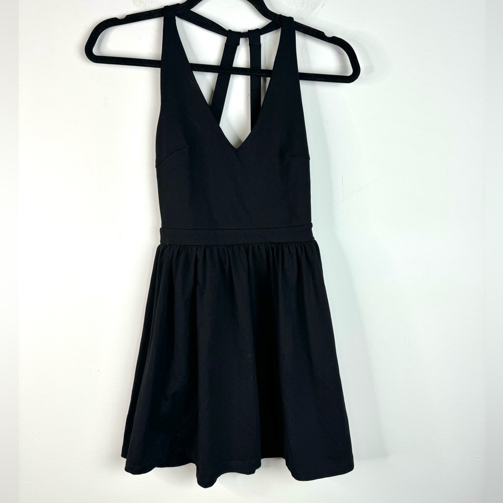 Susana Monaco Black V-Neck Fit & Flare Dress
